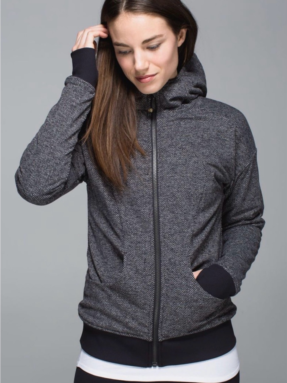 Rare Lululemon Reversible Embrace Luscious Scuba Herringbone Hoodie